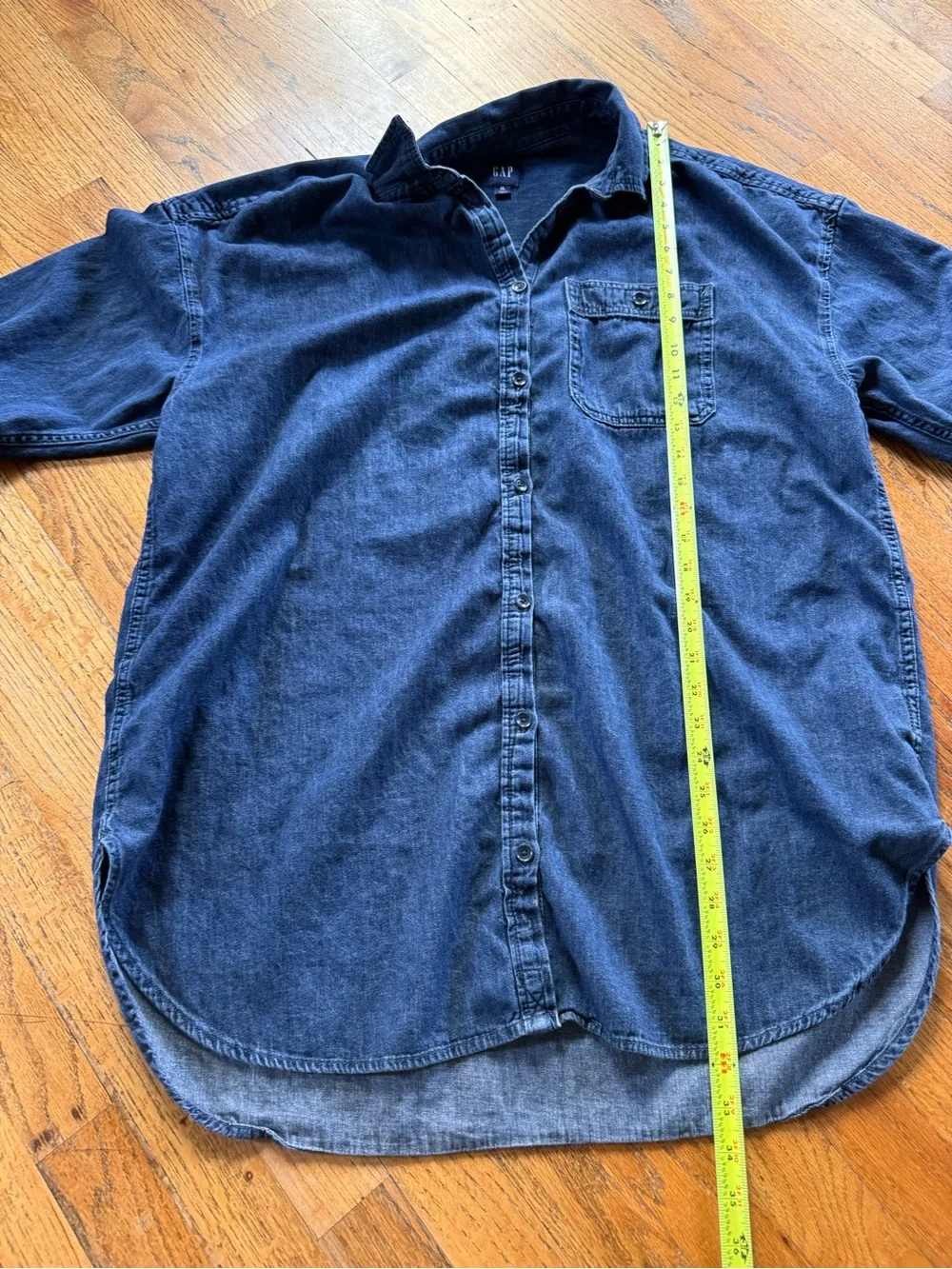 100% cotton GAP Women's Dark Blue Denim Button-Down Shirt Dress - Picture 8 of 11